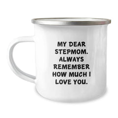 Funny Stepmom Gifts from Family, My Dear Stepmom Camping Mug Birthday Unique Gifts - Image 1