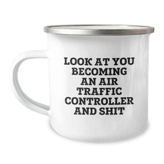 Funny Air Traffic Controller Gifts from Friends for Men, Unique Christmas Mugs with Inspirational Quotes, 12 oz Stainless Steel Coffee Mug - Image 1