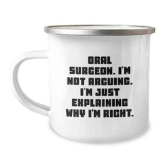 Funny Oral Surgeon Gifts from Friends, Unique Camping Mug for Oral Surgeon, Christmas Unique Gifts for Men - Image 1