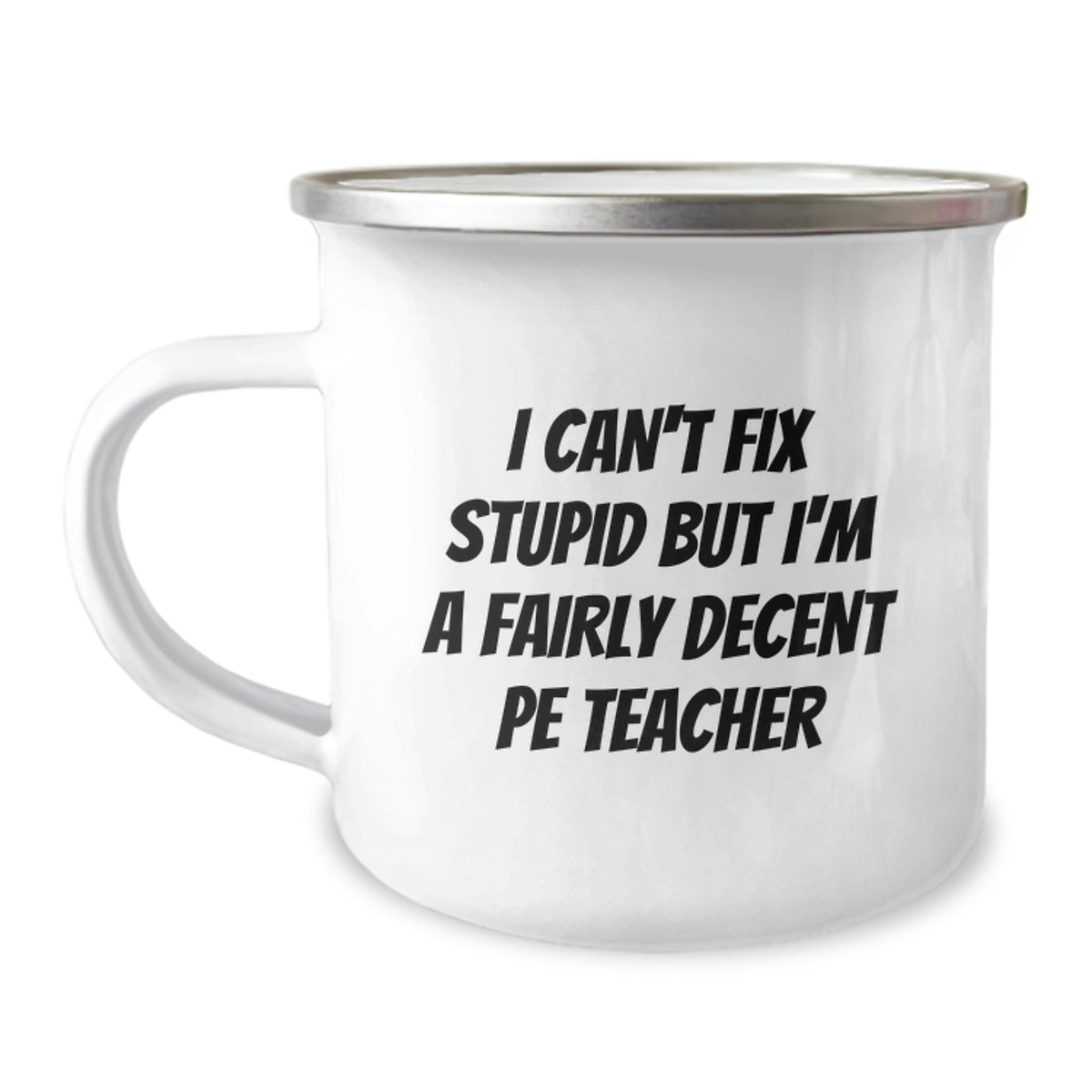 Funny PE Teacher Camping Mug Gifts from Friends to Family Members, Perfect for Christmas Unique Presents - Image 1