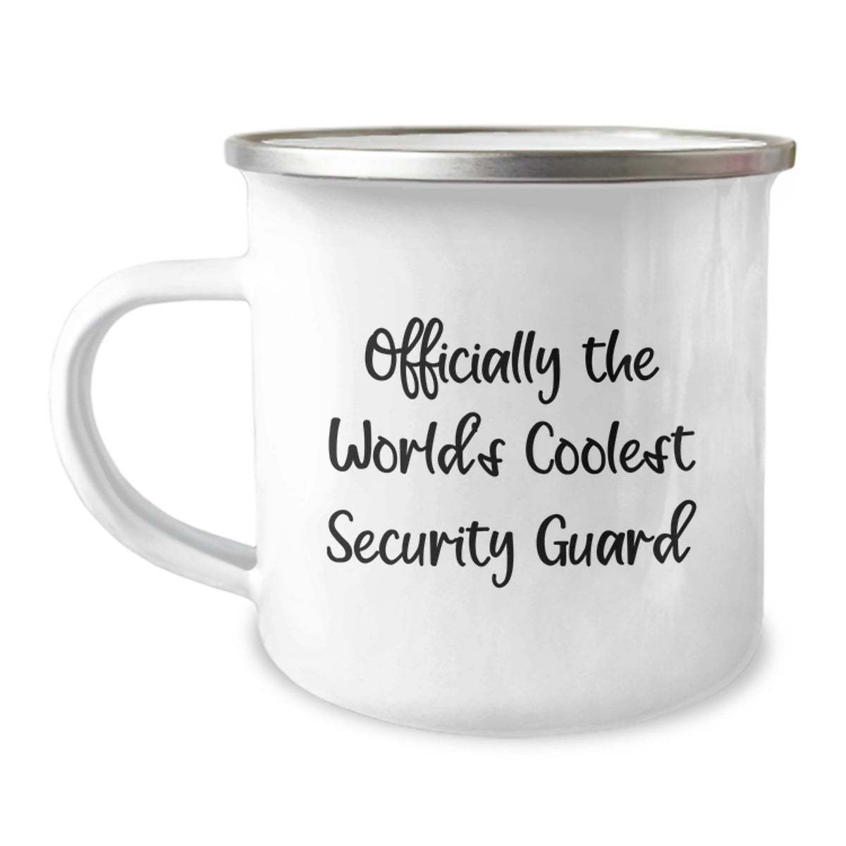 Funny Security Guard Gifts from Friends for Graduation - Officially The World's Coolest Security Guard Camping Mug, 12 oz Stainless Steel with Enamel Finish - Image 1