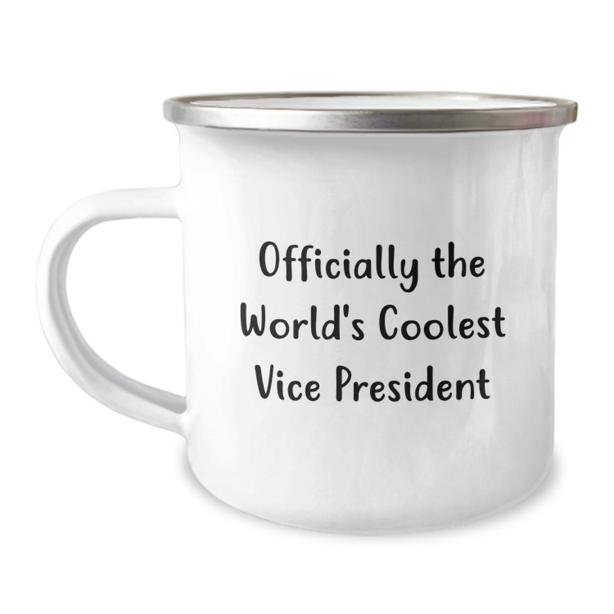 Funny Vice President Gifts from Friends - Officially The World's Coolest Vice President, 12 oz Camping Mug for Vice President, Graduation Unique Gifts - Image 1