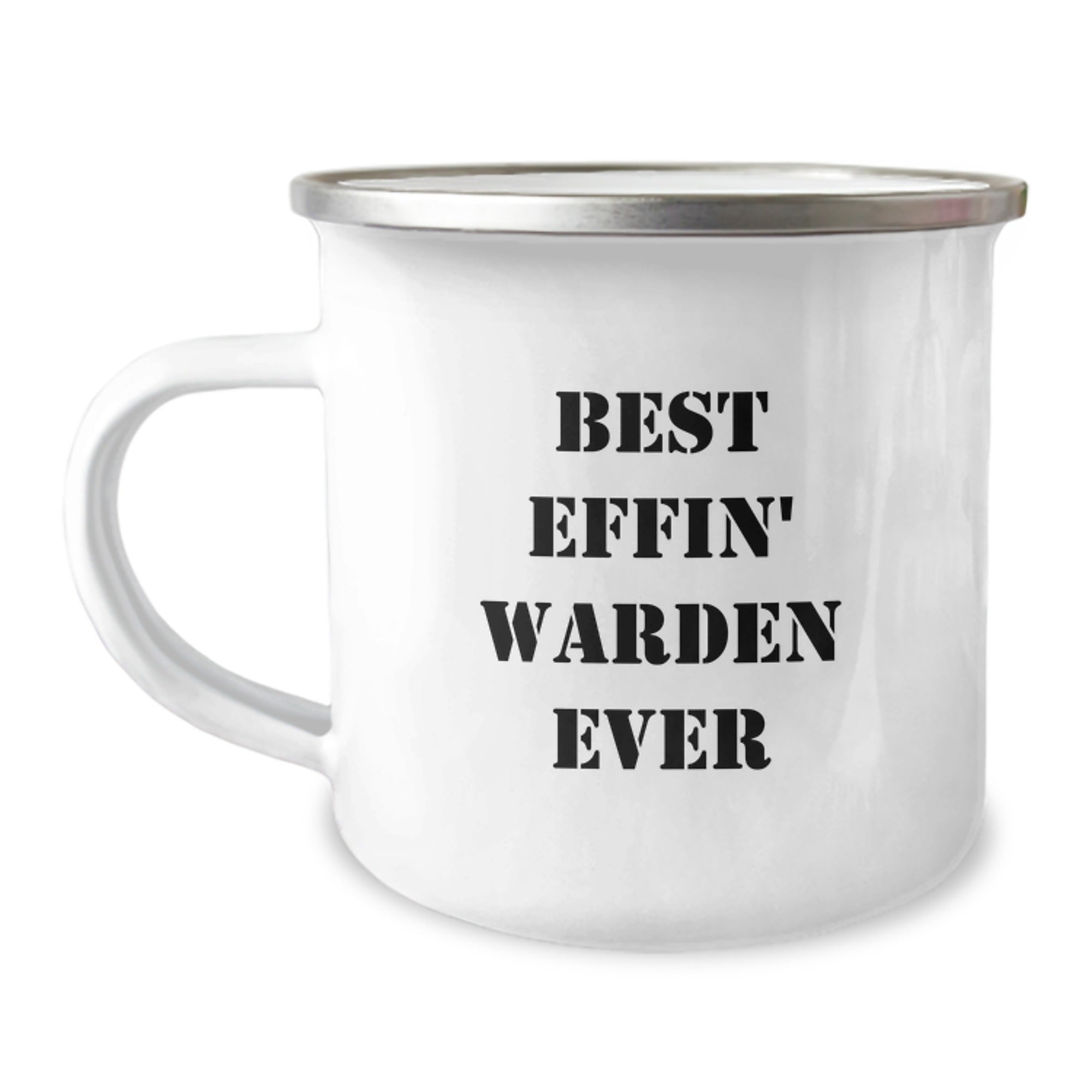 Funny Warden Gifts from Friends - Best Effin' Warden Ever Camping Mug for Birthday, Unique Warden Mugs, Warden Enthusiasts, Gifts from Friends to Warden - Image 1