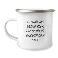 Unique Husband Camping Mug Gifts from Men, Funny Quotes for Husband, Valentine's Unique Gifts - Image 1