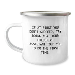 Funny Executive Assistant Gifts from Friends and Family - Christmas Unique Gifts for Executive Assistant Camping Mug - Image 1
