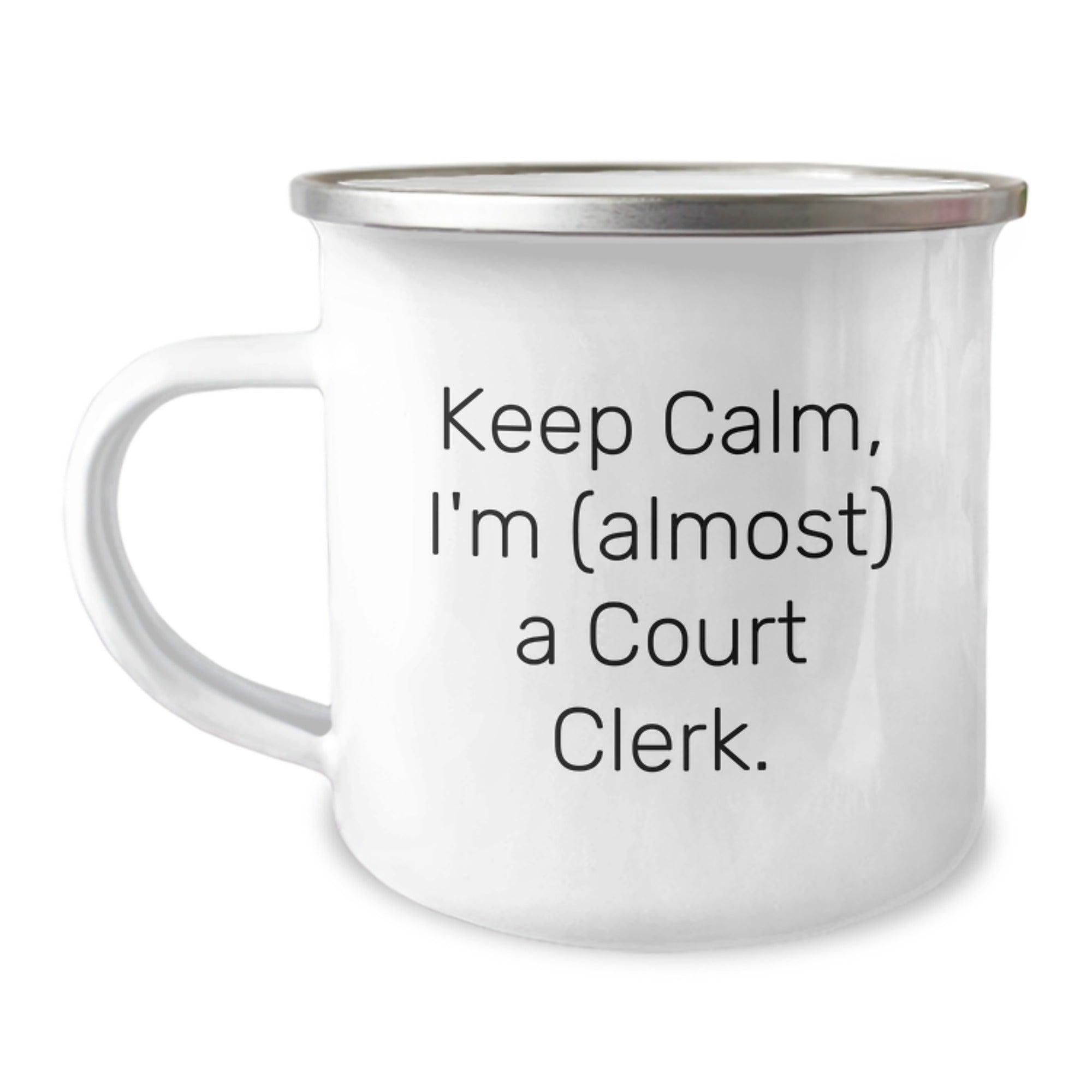 Court Clerk Gifts from Friends - Keep Calm, I'm (almost) A Court Clerk. - Camping Mug for Graduation - Image 1