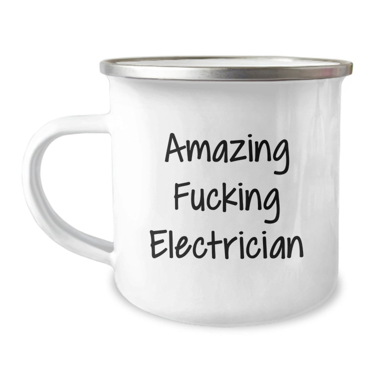 Electrician's Camping Mug - Funny Quote for Birthday Unique Gifts from Friends - 'Amazing F--king Electrician' - Gifts for Men - Image 1