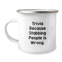Trivia Lovers Funny Camping Mugs Gifts from Friends for Trivia Enthusiasts Birthday Unique Gifts - Image 1