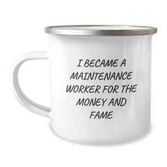 Gifts for Maintenance Workers, Funny Quote Mug, Stainless Steel Camping Cup for Christmas Unique Gifts from Family - Image 1