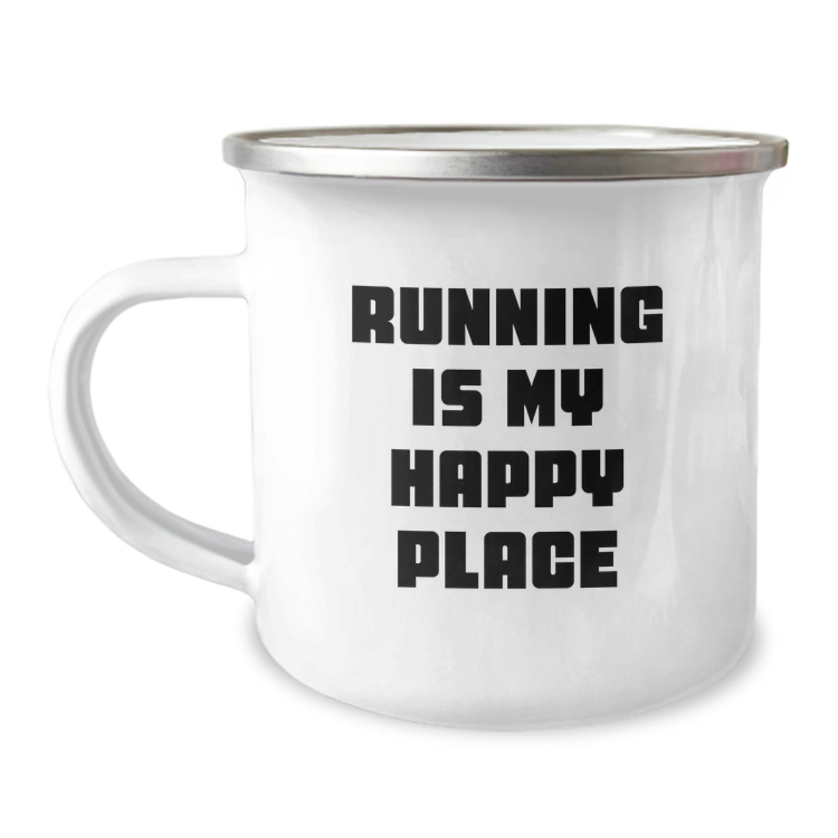 Funny Running Quotes Camping Mug Gifts for Men Women Friends Family - Running Is My Happy Place Unique Christmas Unique Gifts - Image 1