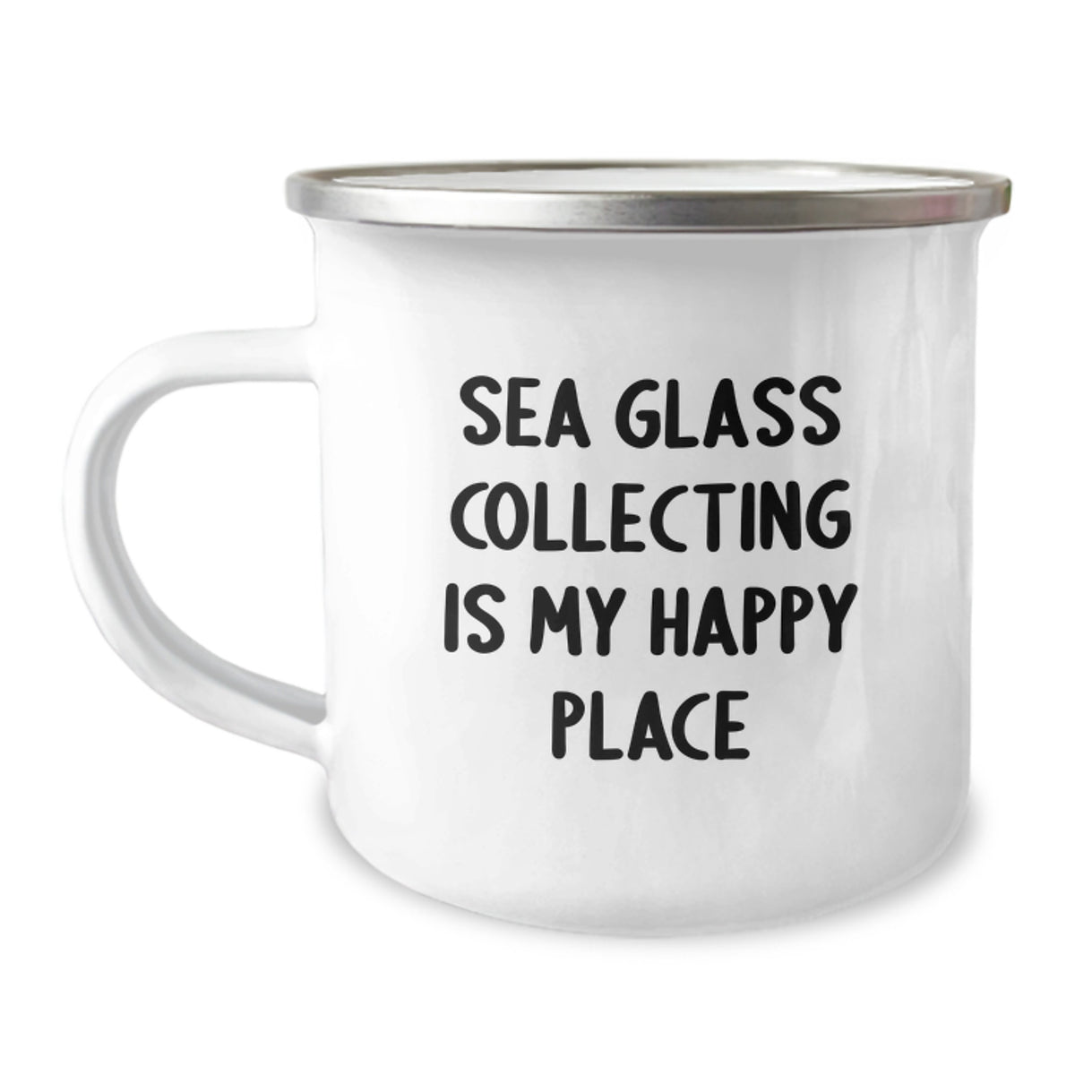 Sea Glass Collecting Gifts from Men to Women - Funny Valentine's Unique Gifts for Sea Glass Collectors, Camping Mug with Inspirational Quote - 'Sea Glass Collecting Is My Happy Place' - Image 1