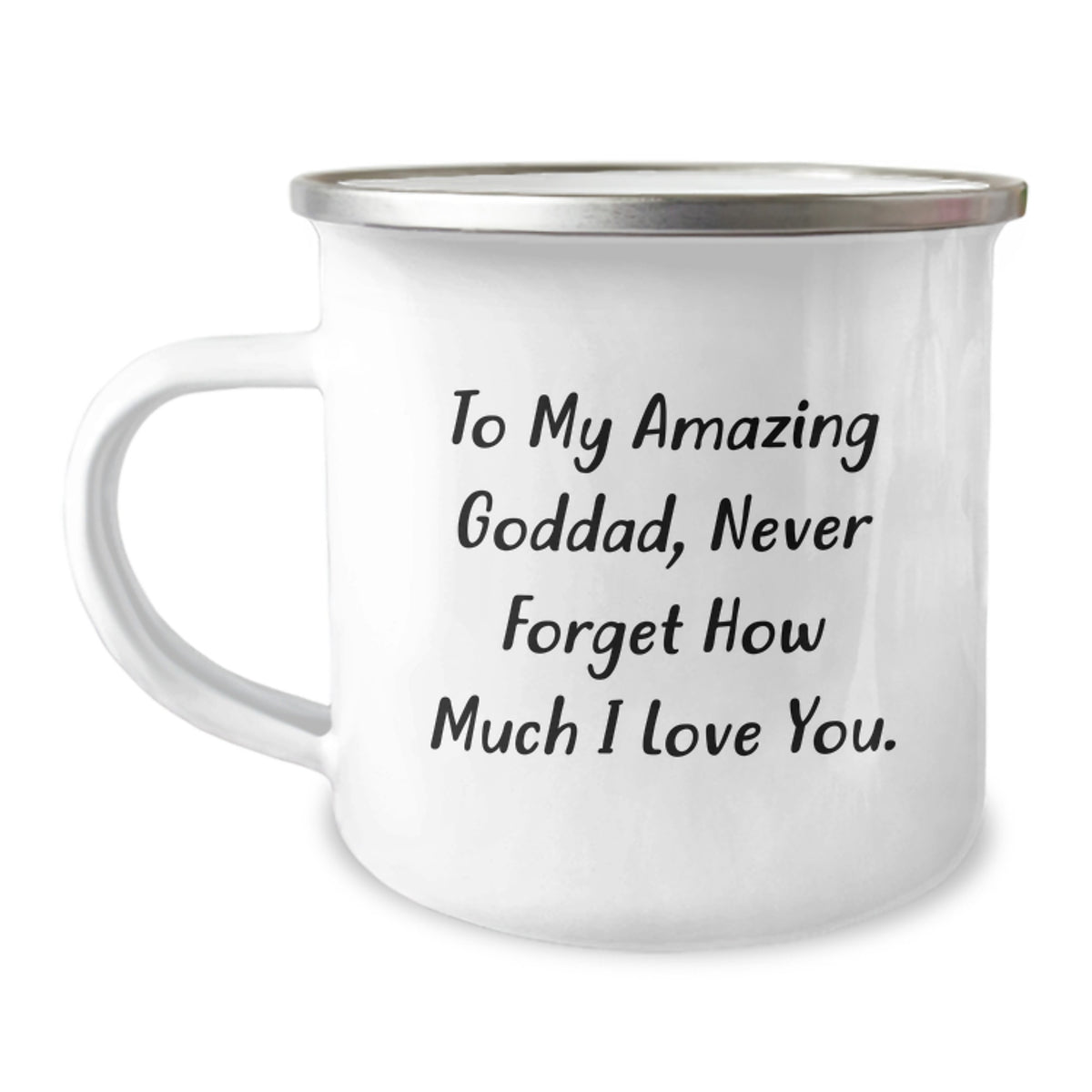 Goddad Gifts for Men, Funny Camping Mug with 'To My Amazing Goddad, Never Forget How Much I Love You.' Quote, Gifts from Family, Unique Graduation Gifts for Goddad - Image 1