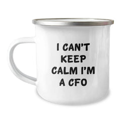 Funny Gifts for CFOs - 'I Can't Keep Calm I'm A CFO' Christmas Unique Mugs for CFO Friends, Family, and Coworkers - Camping Mug 12 oz Stainless Steel - Image 1