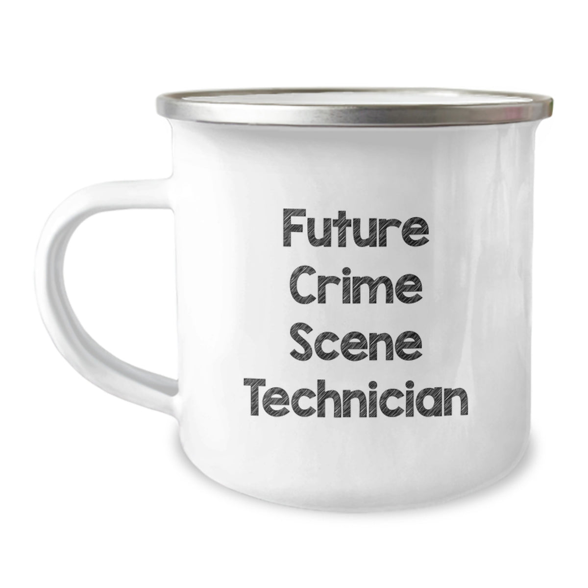 Gifts for Crime Scene Technician, Funny Mugs for Men, Christmas Unique Gifts from Family, 'Future Crime Scene Technician' Camping Mug - Image 1