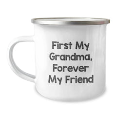 Funny Grandma Gifts, Camping Mugs for Grandma, 'First My Grandma, Forever My Friend' Christmas Gag Gifts from Family to Grandma - Image 1