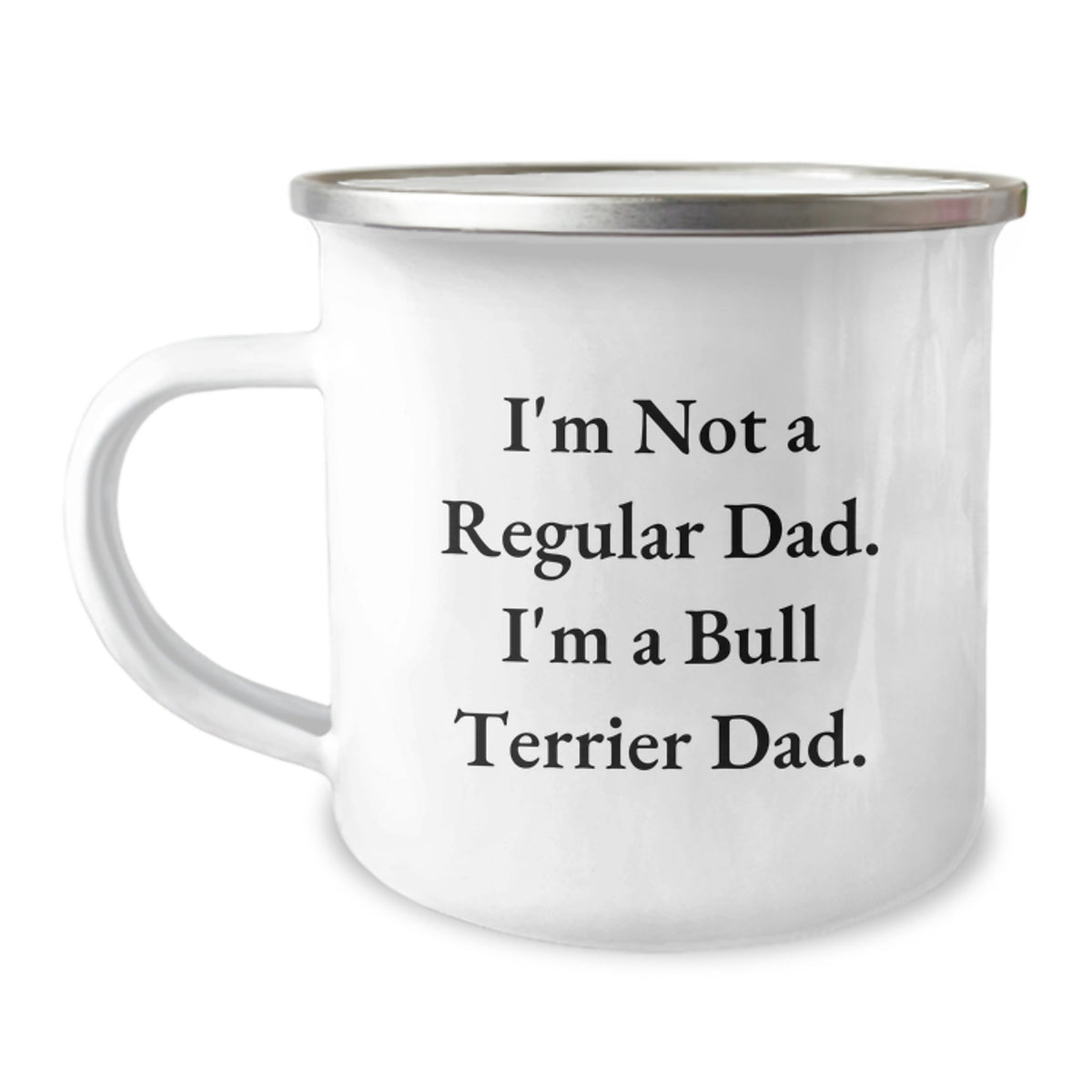 Bull Terrier Dad Funny Gifts from Men to Friends for Birthday Unique Camping Mug - Image 1