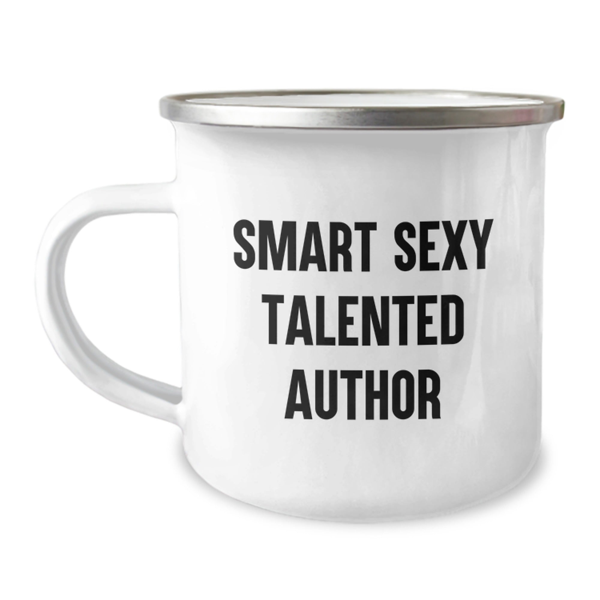 Author Inspired Funny Camping Mug, Gifts from Friends for Smart Sexy Talented Author, 12 oz Graduation Unique Gifts - Image 1