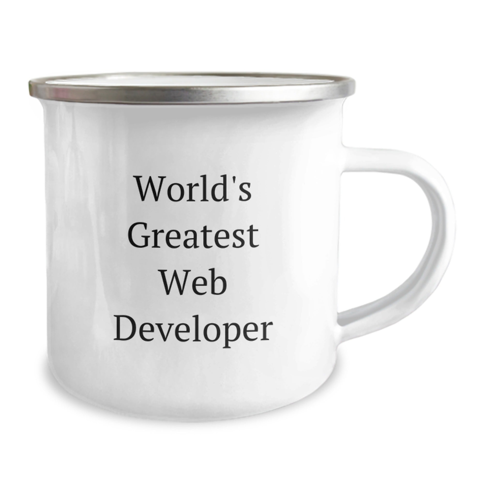 Funny Web Developer Gifts from Friends for Men - 'World's Greatest' Camping Mug, Stainless Steel with Enamel Finish, 12 oz Capacity, Perfect for Christmas Unique Presents - Image 2