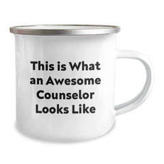 Funny Counselor Gifts from Friends for Counselor Graduation Camping Mug - 'This Is What An Awesome Counselor Looks Like' - Image 2