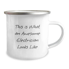 Funny Electrician Gifts for Men from Coworkers, Unique Camping Mug for Graduation - Image 2