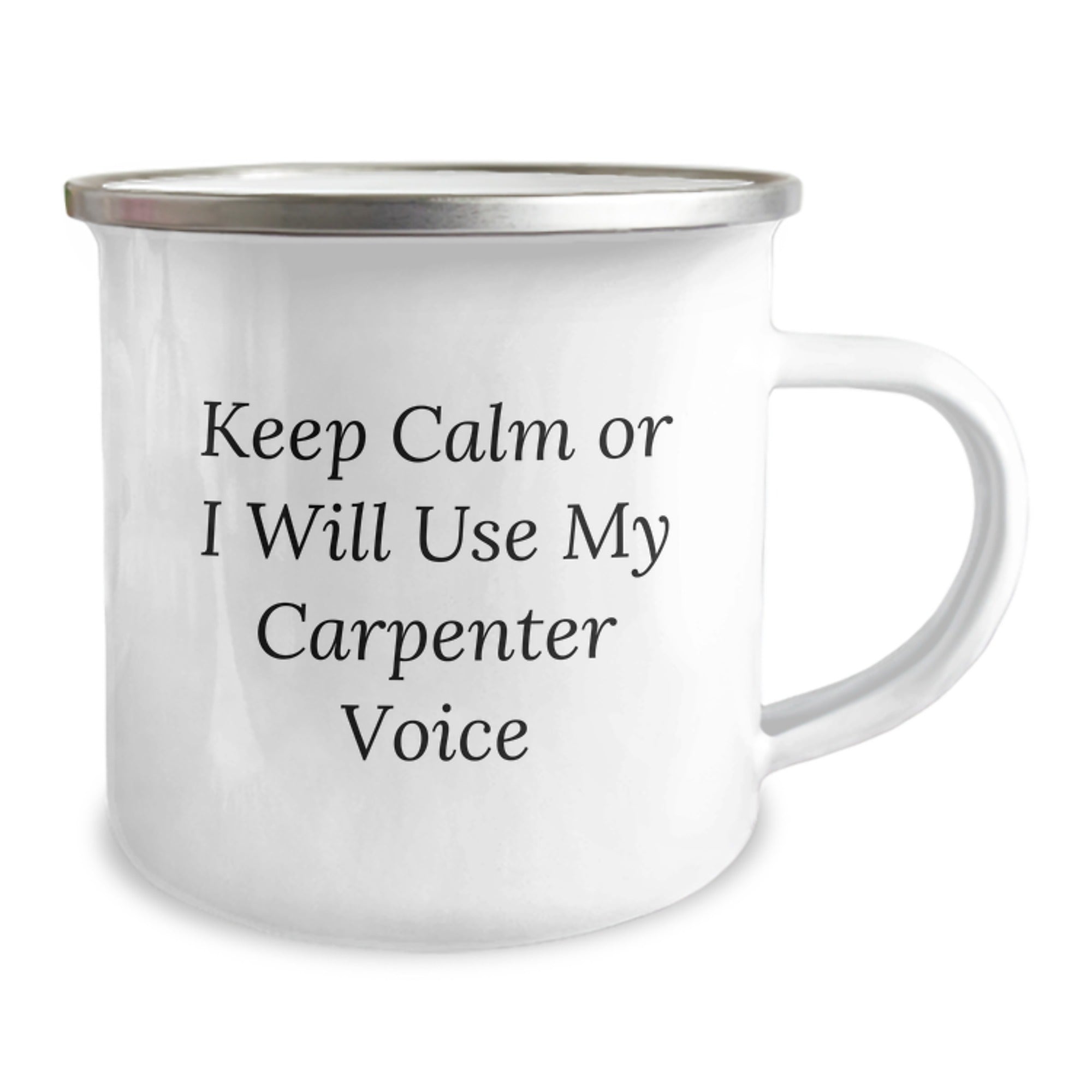 Funny Carpenter Gifts for Men - Keep Calm Or I Will Use My Carpenter Voice Camping Mug, Birthday Unique Gifts from Friends to Family - Image 2