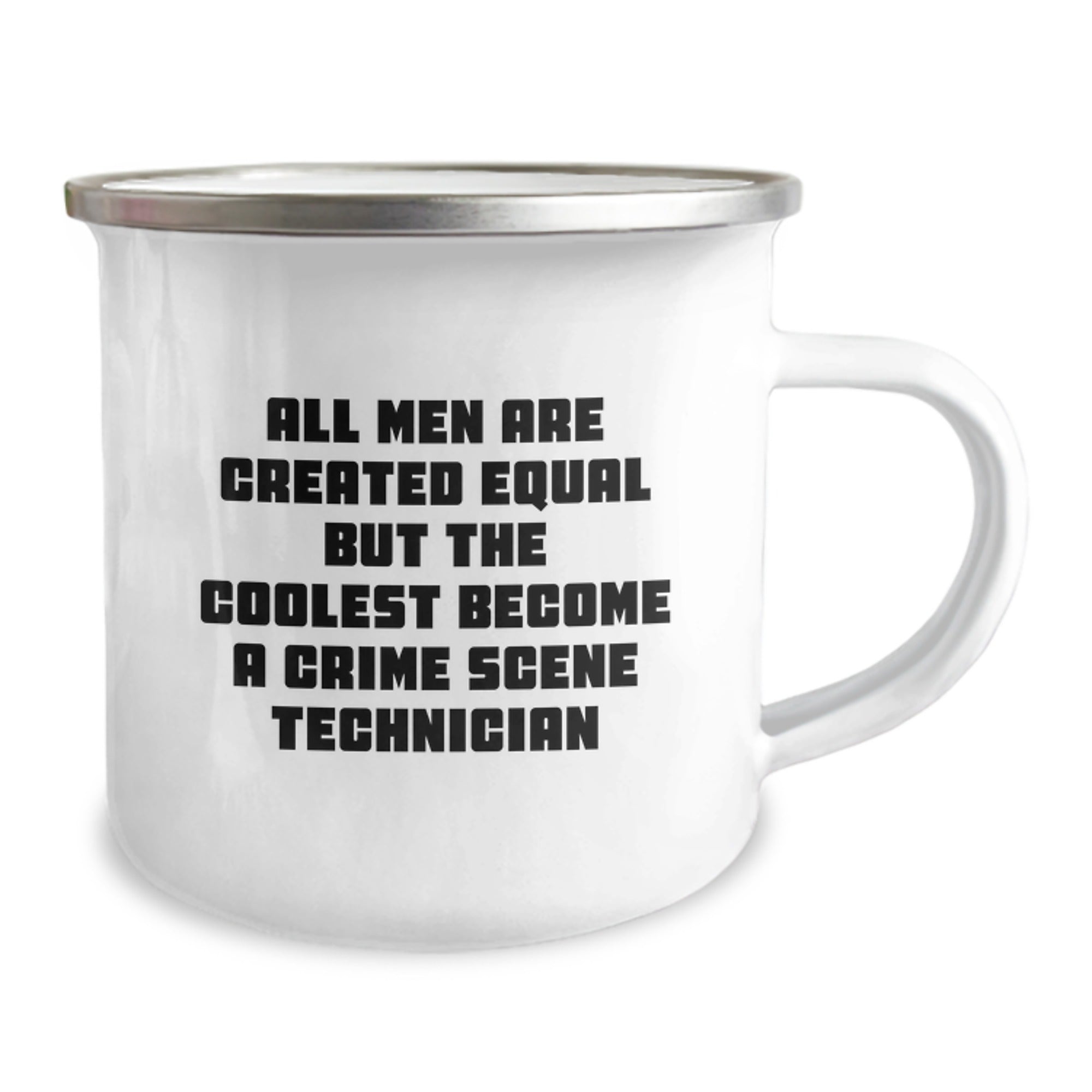Funny Crime Scene Technician Gifts for Men - 'All Men Are Created Equal But The Coolest Become A Crime Scene Technician' Camping Mug, Christmas Unique - Image 2