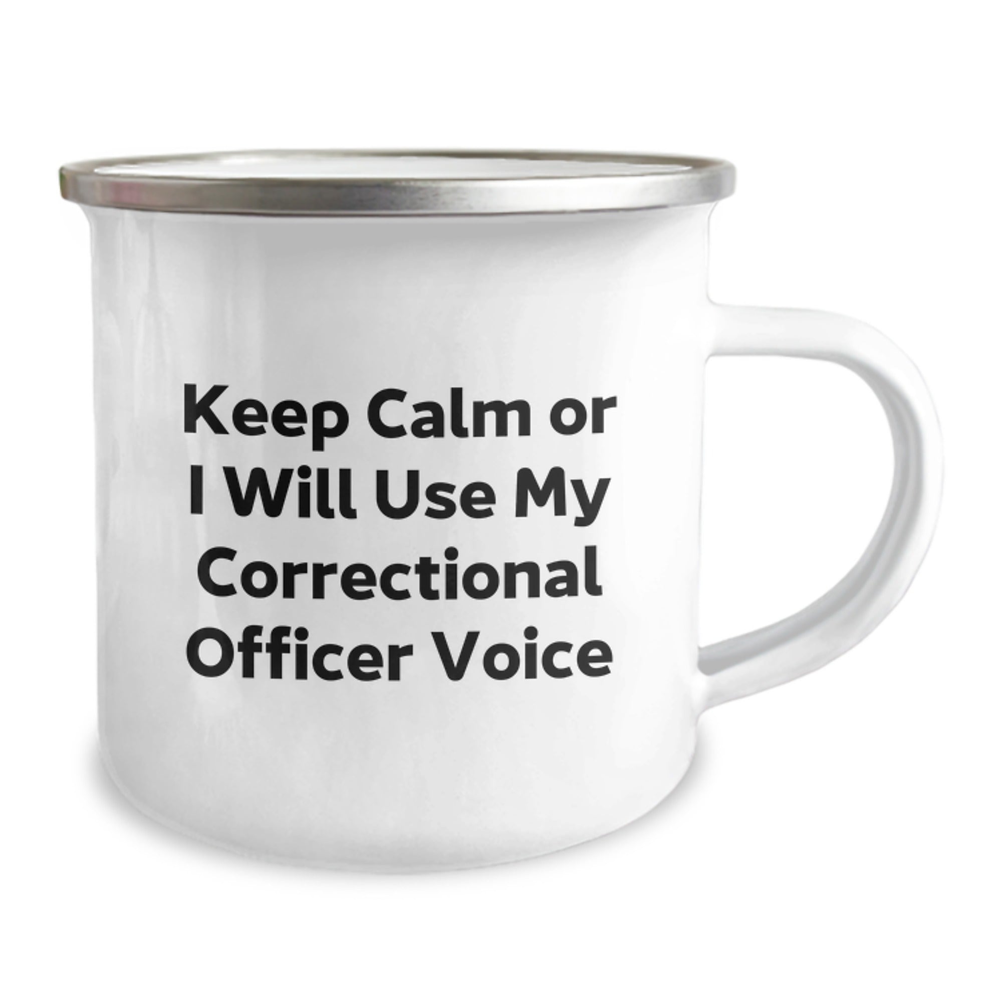 Funny Correctional Officer Gifts for Men, Correctional Officer Christmas Unique Gifts, Camping Mug Keep Calm Or I Will Use My Correctional Officer Voice - Image 2
