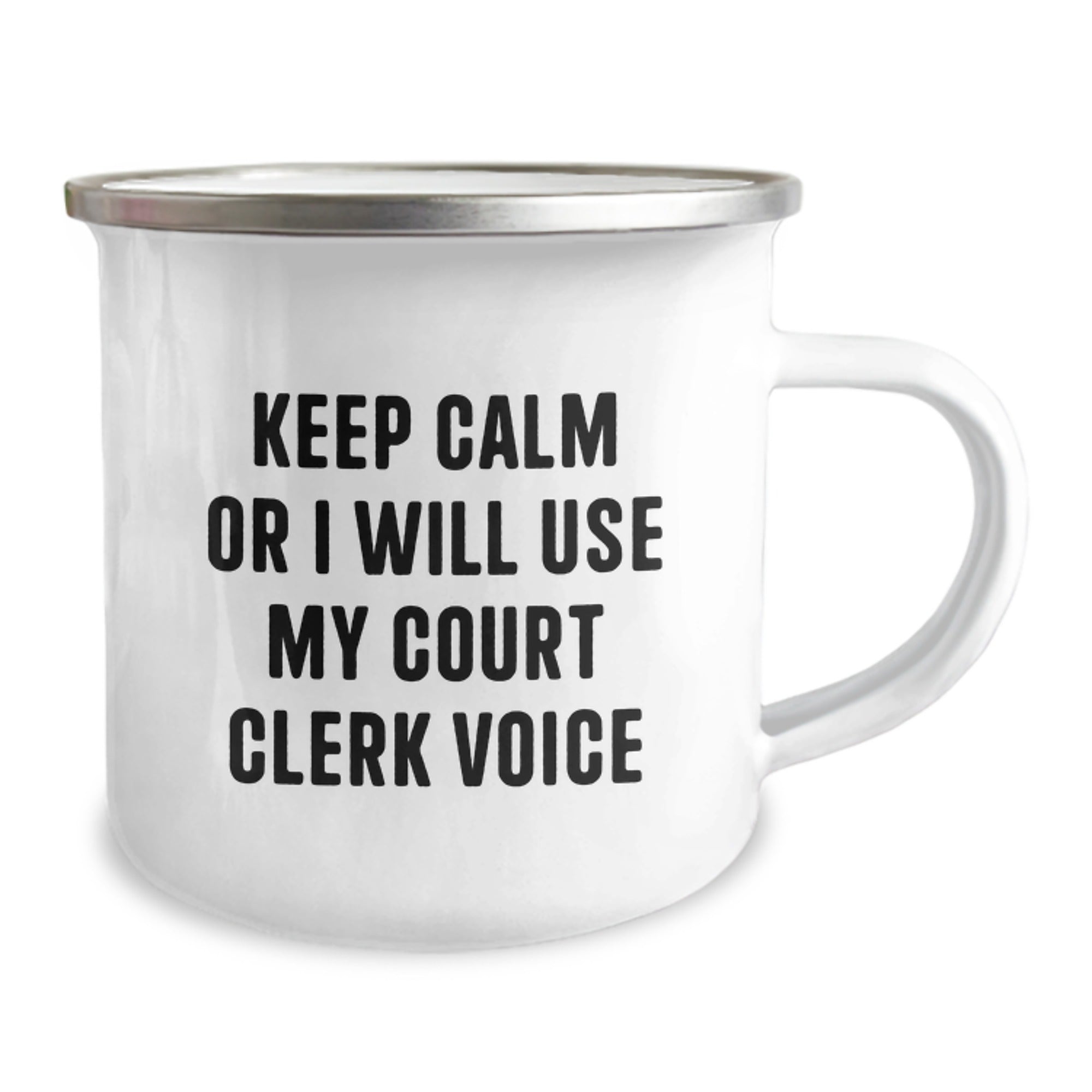 Funny Court Clerk Gifts for Court Clerk - Birthday Unique Gifts from Friends to Men Camping Mug - Keep Calm Or I Will Use My Court Clerk Voice - Image 2