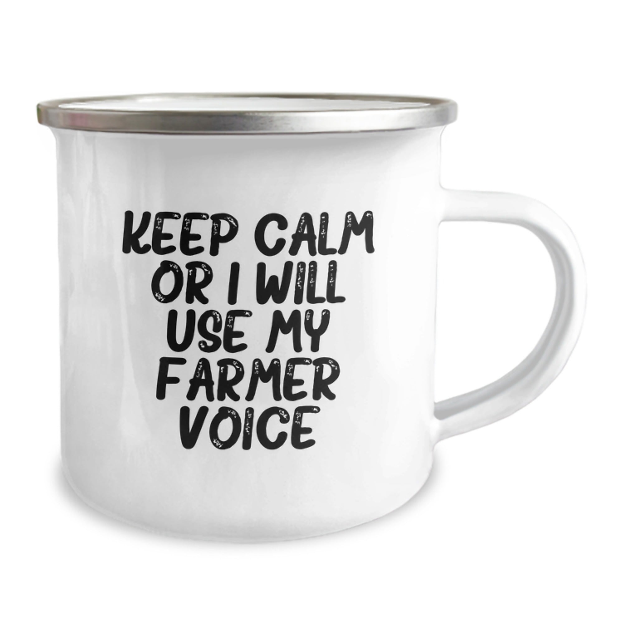 Funny Farmer Gifts for Men, Keep Calm Or I Will Use My Farmer Voice Camping Mug Christmas Unique Presents from Friends to Family - Image 2