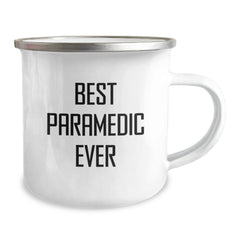 Funny Rescue Worker Gifts from Friends for Birthday - Camping Mug 'Best Rescue Worker Ever' Quote, 12 oz Stainless Steel with Enamel Finish - Image 2