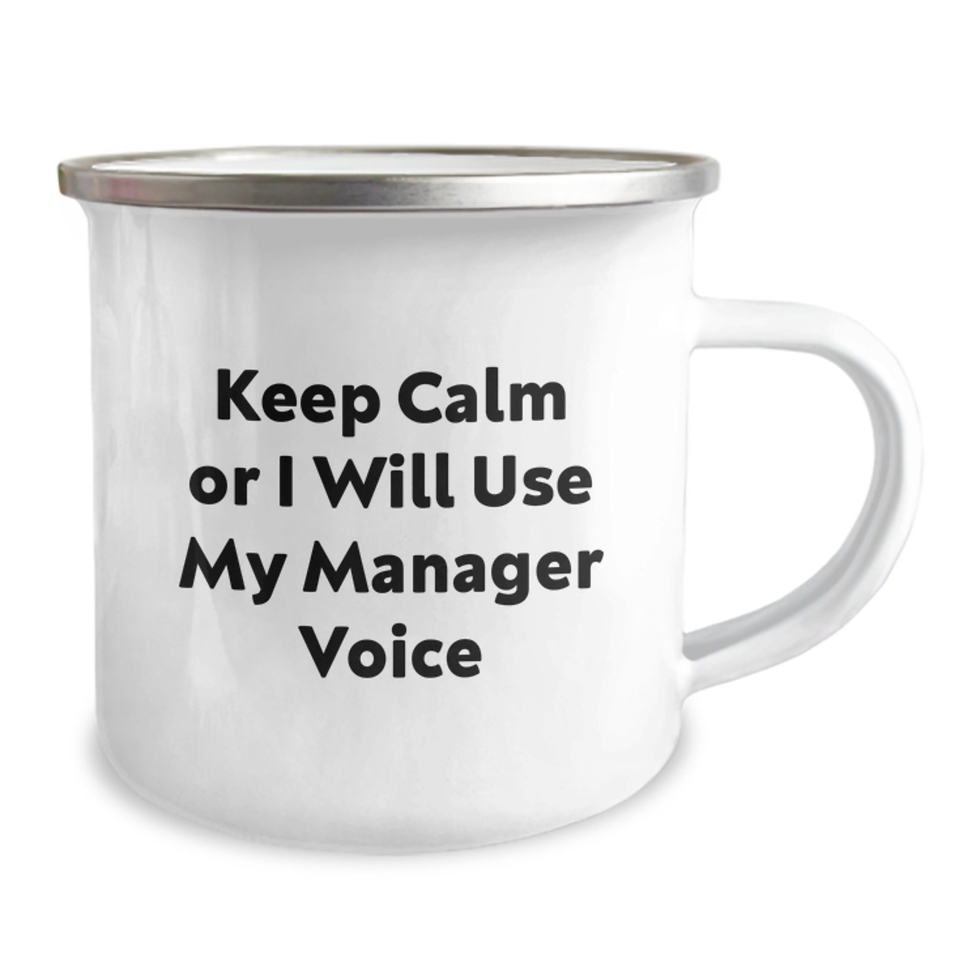 Funny Manager Gifts for Men - Keep Calm Or I Will Use My Manager Voice Christmas Unique Mugs for Coffee Lovers, Camping Enthusiasts and Bosses - Image 2