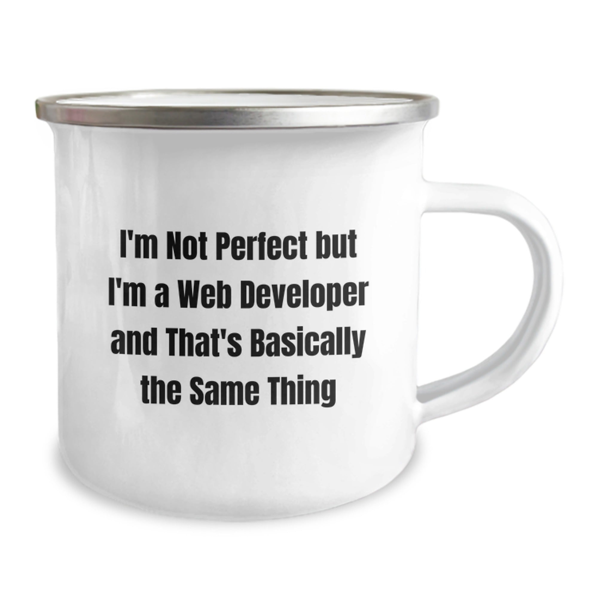 Funny Web Developer Gifts from Friends to Web Developers, I'm Not Perfect Camping Mug for Graduation - Image 2