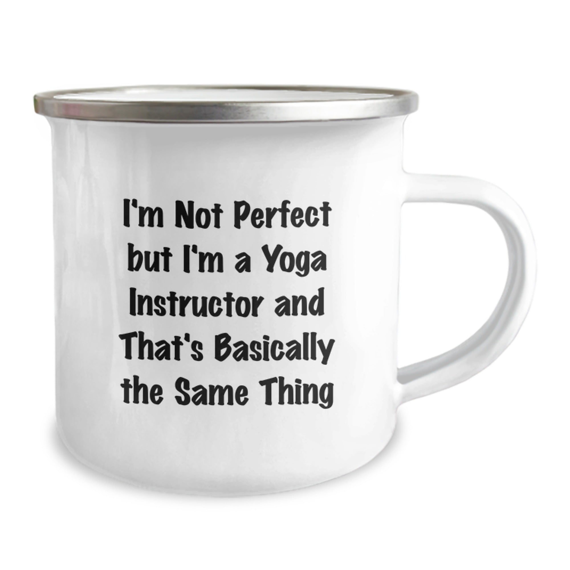 Yoga Instructor Gifts from Friends, Family, and Coworkers - 'I'm Not Perfect But I'm A Yoga Instructor And That's Basically The Same Thing' Graduation Unique Gifts for Yoga Instructors Camping Mug - Image 2