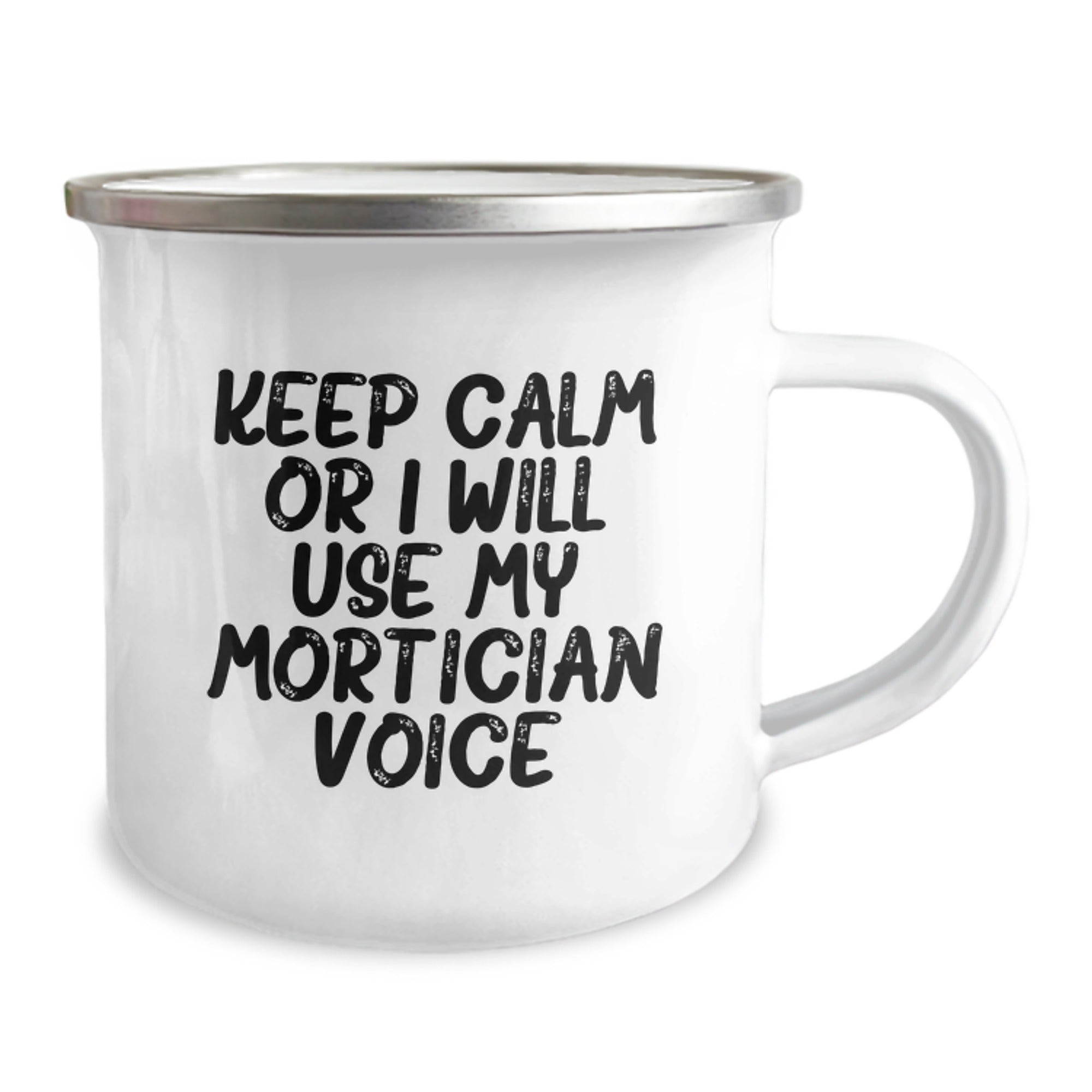 Funny Mortician Gifts from Friends - Christmas Unique Gifts for Mortician Men - Keep Calm Or I Will Use My Mortician Voice Stainless Steel Camping Mug - Image 2