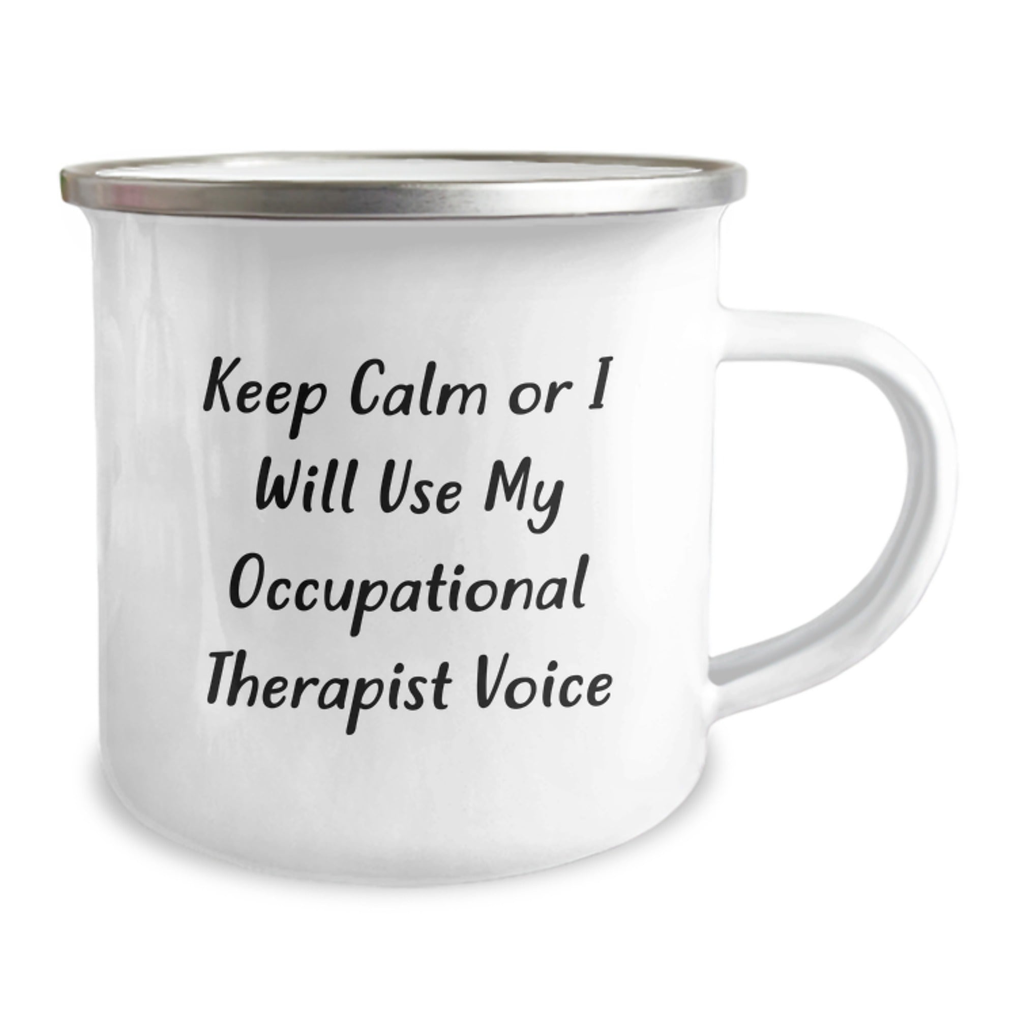Funny Occupational Therapist Gifts from Friends for Occupational Therapist - Keep Calm Or I Will Use My Occupational Therapist Voice Camping Mug, Unique Christmas Occupational Therapist Presents - Image 2