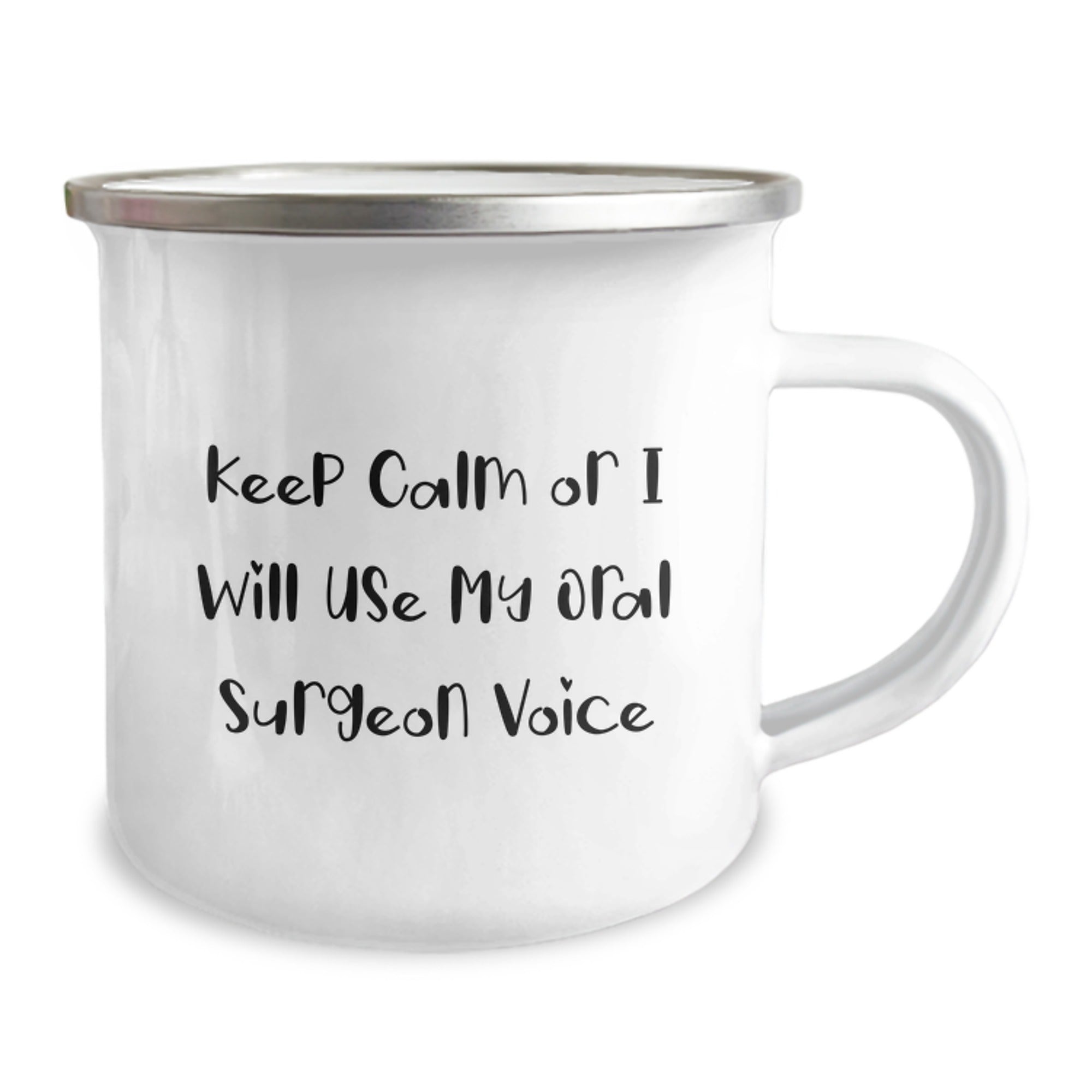 Funny Gifts from Friends Christmas Unique Presents for Oral Surgeon Enthusiast, Keep Calm Or I Will Use My Oral Surgeon Voice Camping Mug - Image 2