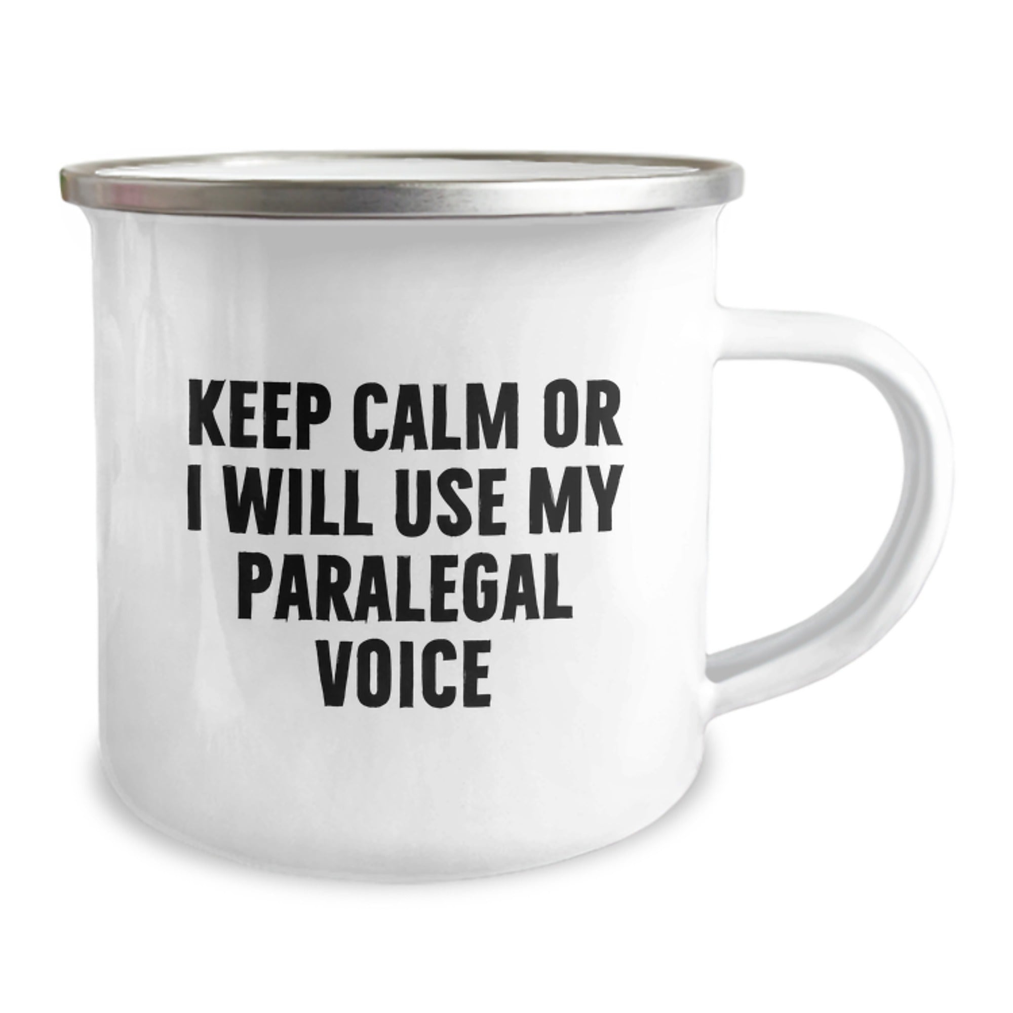 Funny Paralegal Gifts from Friends for Paralegals, Keep Calm Or I Will Use My Paralegal Voice Camping Mug, Christmas Unique Gift - Image 2