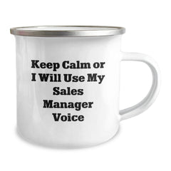 Funny Sales Manager Gifts from Men to Friends - Keep Calm or I'll Use My Sales Manager Voice Christmas Unique Gifts for Sales Manager - Image 2