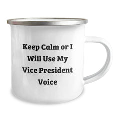 Funny Vice President Gifts - Keep Calm Or I Will Use My Vice President Voice Camping Mug for Men - Unique Christmas Unique Gifts from Friends to Vice President - Image 2