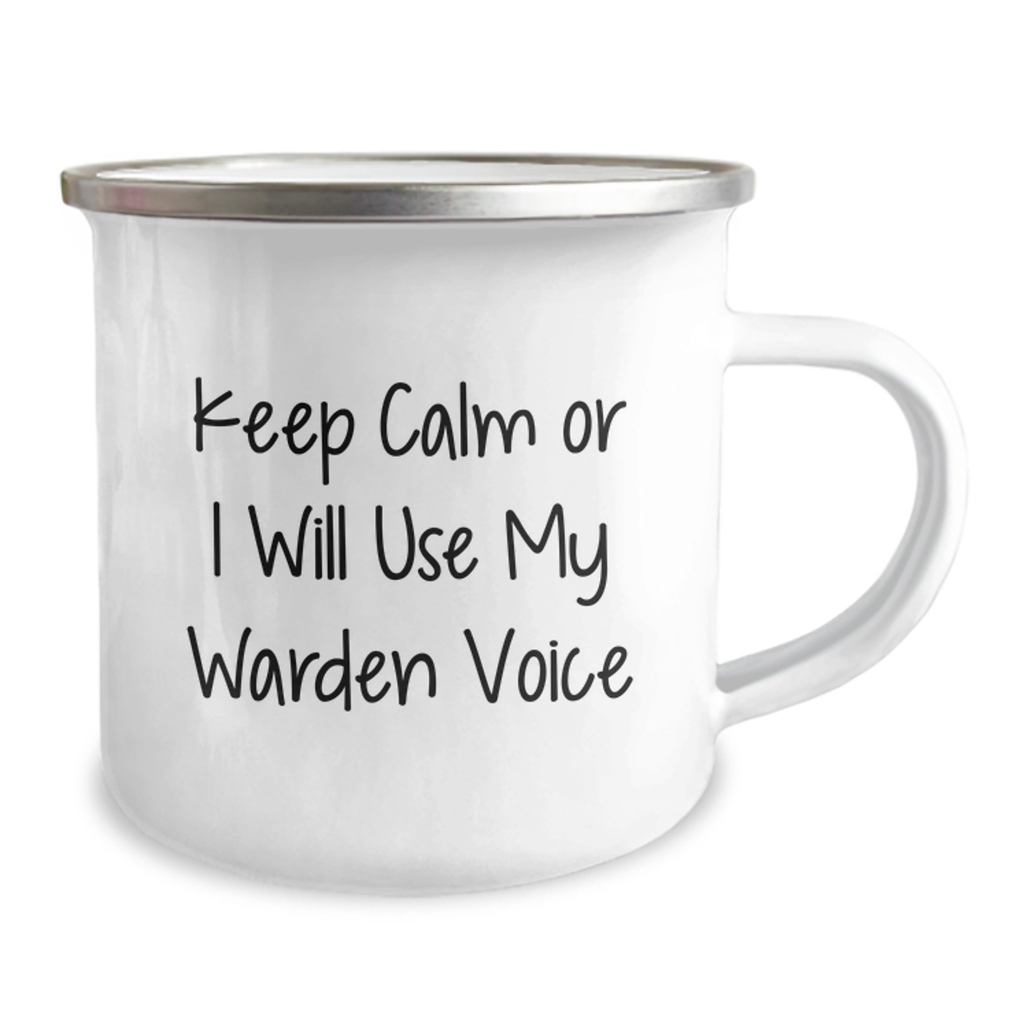 Funny Warden Camping Mug Gifts from Friends to Family Members - Keep Calm Or I Will Use My Warden Voice for Christmas Unique Presents - Image 2