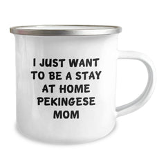 Cute Pekingese Dog Mom Birthday Camping Mug, Funny Gift from Family Friends, Unique Pekingese Dog Lover Cup - Image 2