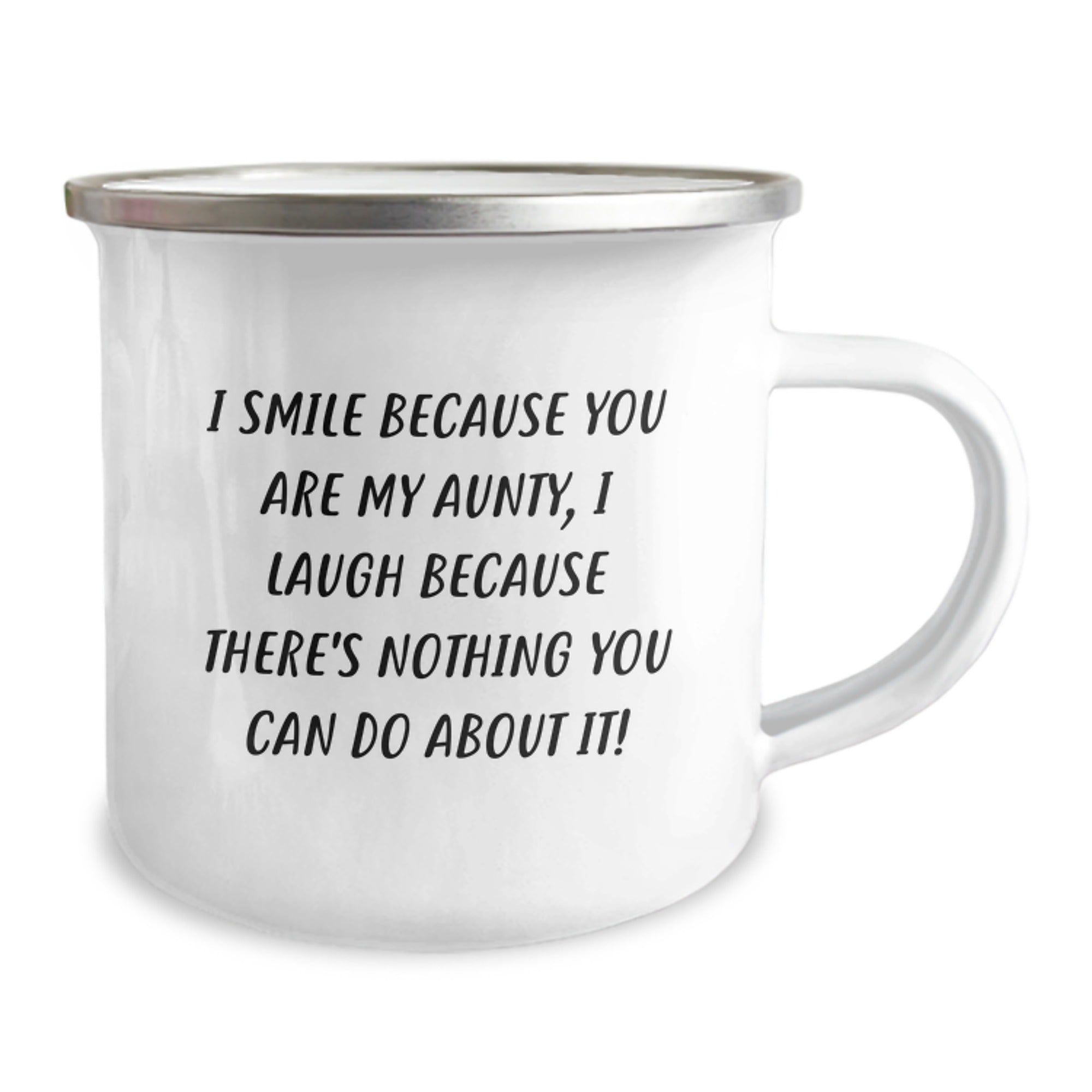 Funny Gifts for Aunty, Christmas Unique Aunty Camping Mug, I Smile Because You Are My Aunty Mugs Gifts from Family - Image 2