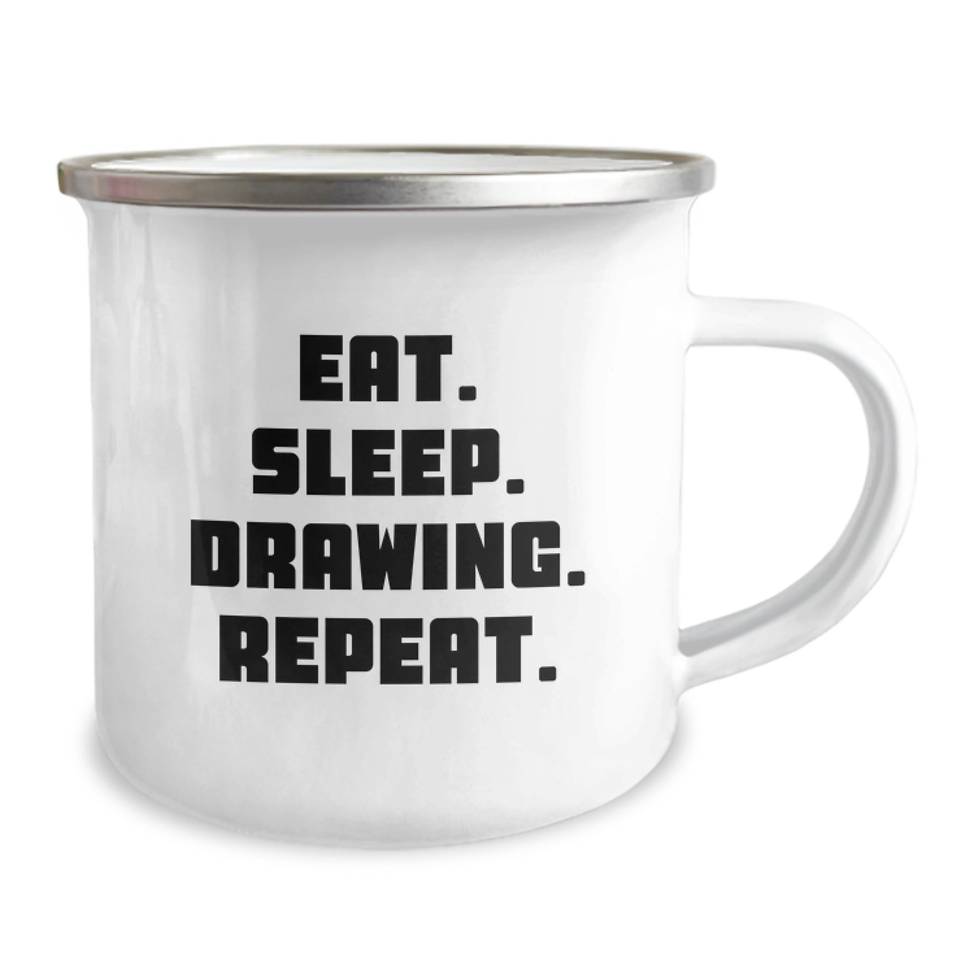 Funny Drawing Graduation Gifts for Friends, Coworkers, Family - Eat. Sleep. Drawing. Repeat. Camping Mug - Image 2