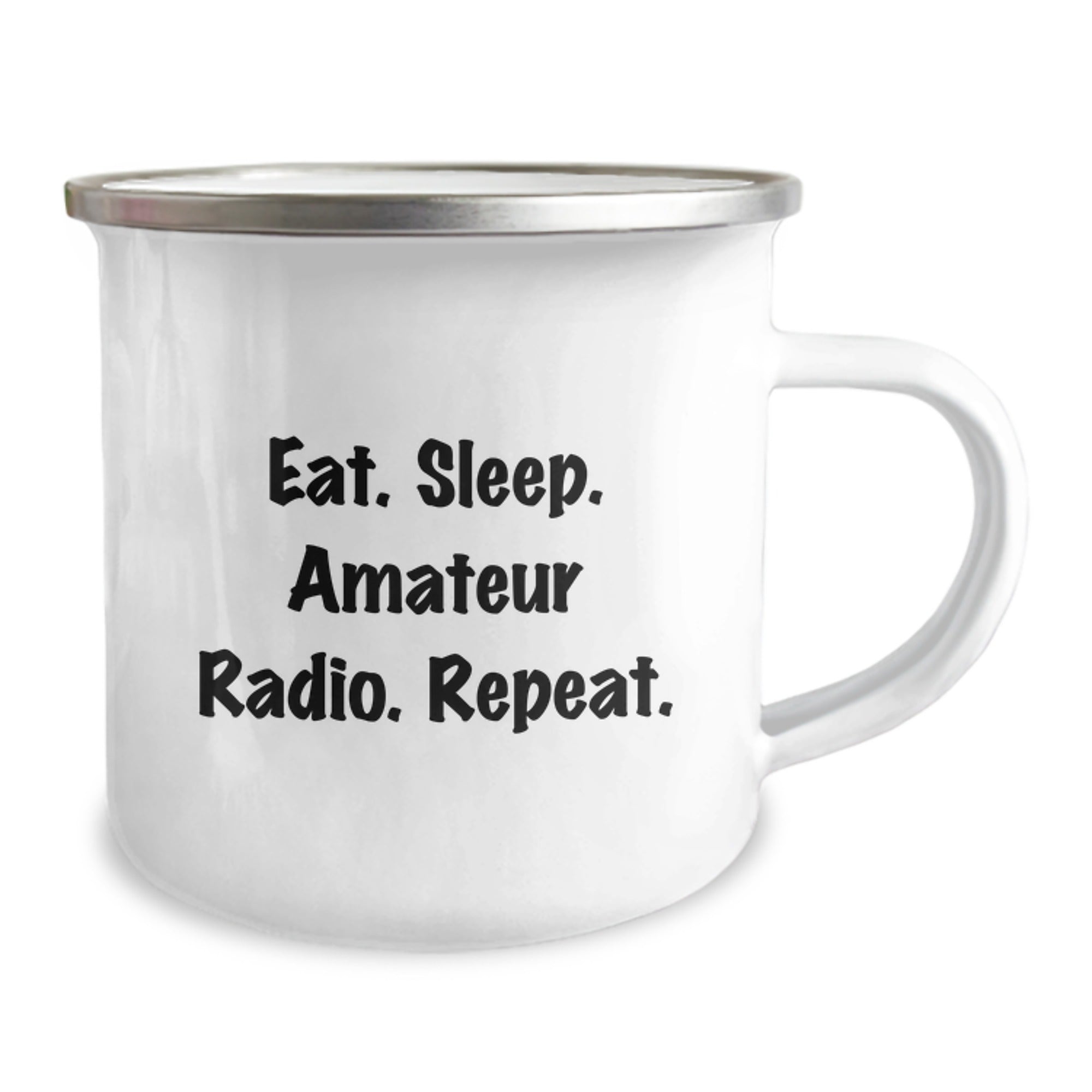 Funny Amateur Radio Gifts for Men, Women, or Friends - Eat. Sleep. Amateur Radio. Repeat. Camping Mug, Birthday Unique Gifts from Family or Coworkers - Image 2