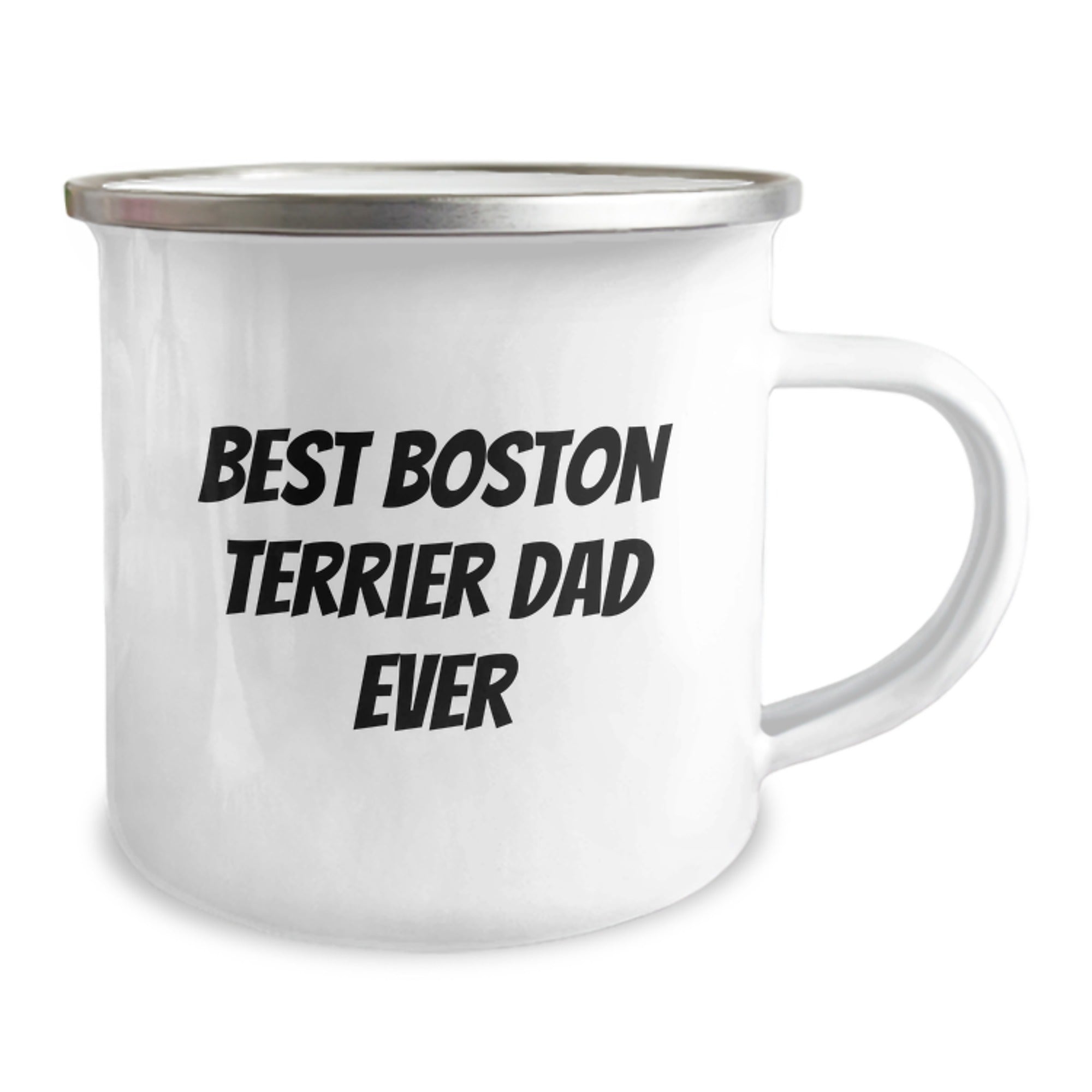 Boston Terrier Dad Ever Funny Camping Mug, 12 oz Stainless Steel Gift for Boston Terrier Dog Lovers from Men, Best Birthday Unique Gifts - Image 2