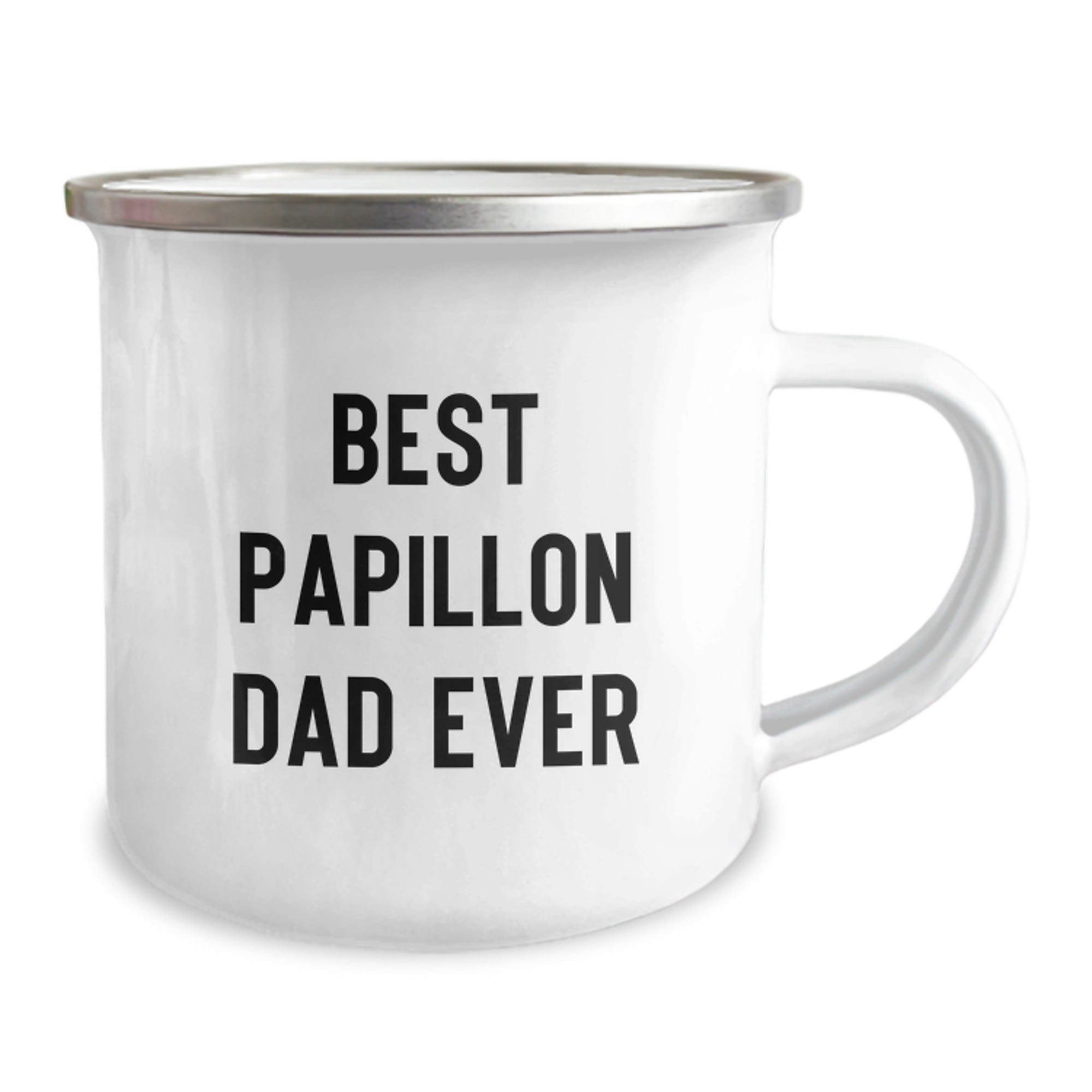 Papillon Dog Lover Gifts from Friends for Best Dad Ever Funny Camping Mug, Birthday Unique Gifts - Image 2