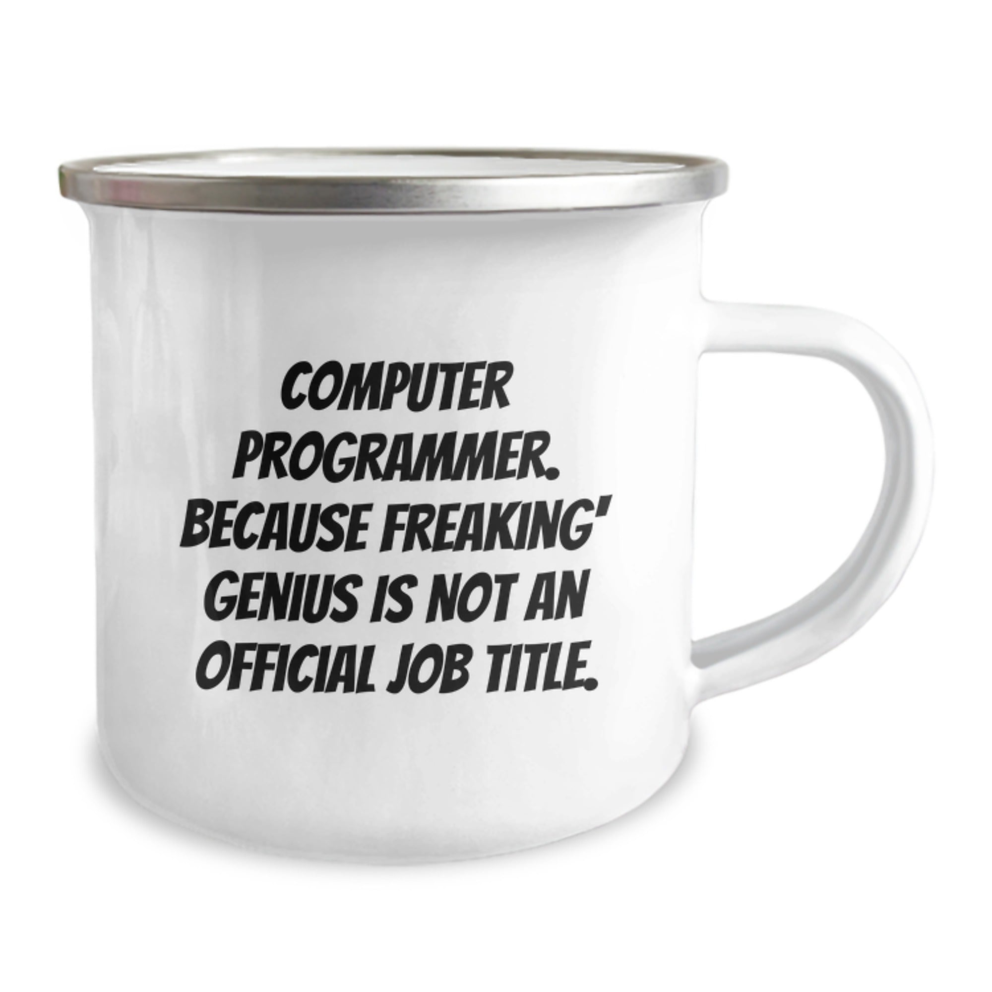 Funny Gifts for Computer Programmer Friends - Computer Programmer Insult Mug, Enamel Finished Camping Mug for Christmas Unique Gifts from Men - Image 2