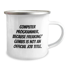 Funny Gifts for Computer Programmer Friends - Computer Programmer Insult Mug, Enamel Finished Camping Mug for Christmas Unique Gifts from Men - Image 2