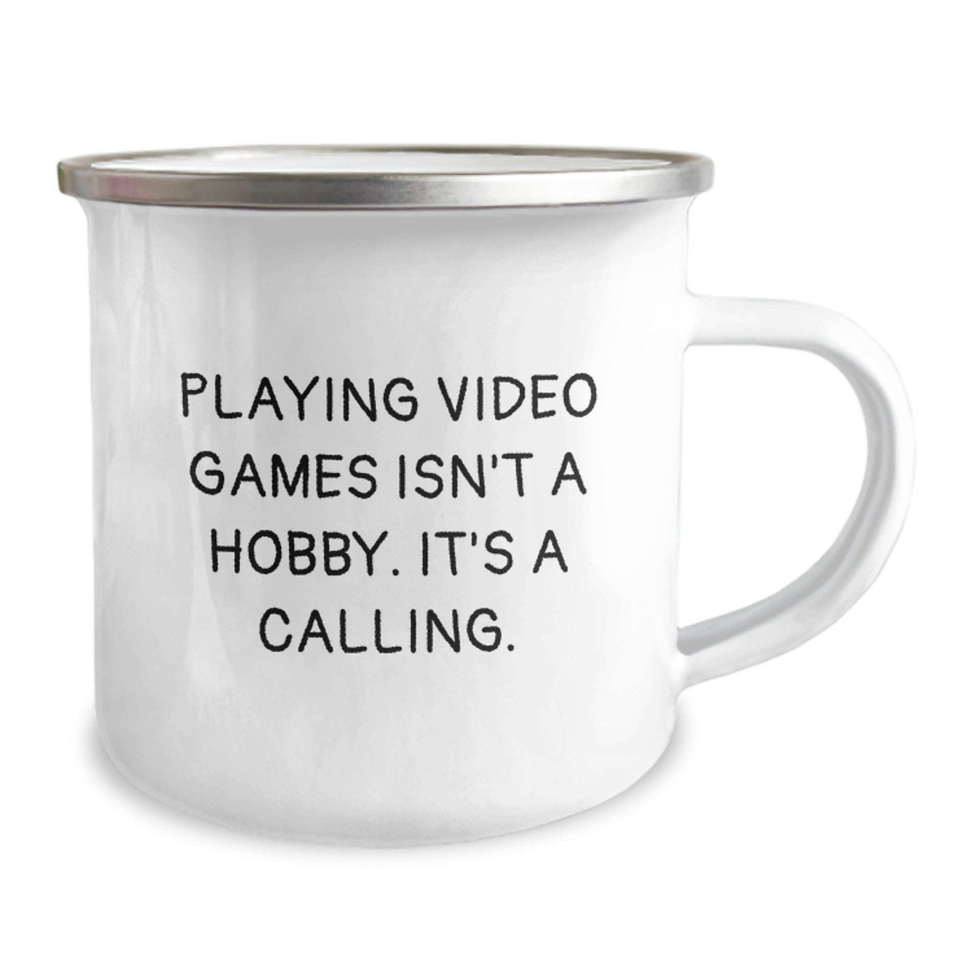 Gifts from Friends and Family - Funny Playing Video Games Isn't A Hobby. It's A Calling. Christmas Camping Mug for Men and Women - 12 oz Stainless Steel with Enamel Finish - Image 2
