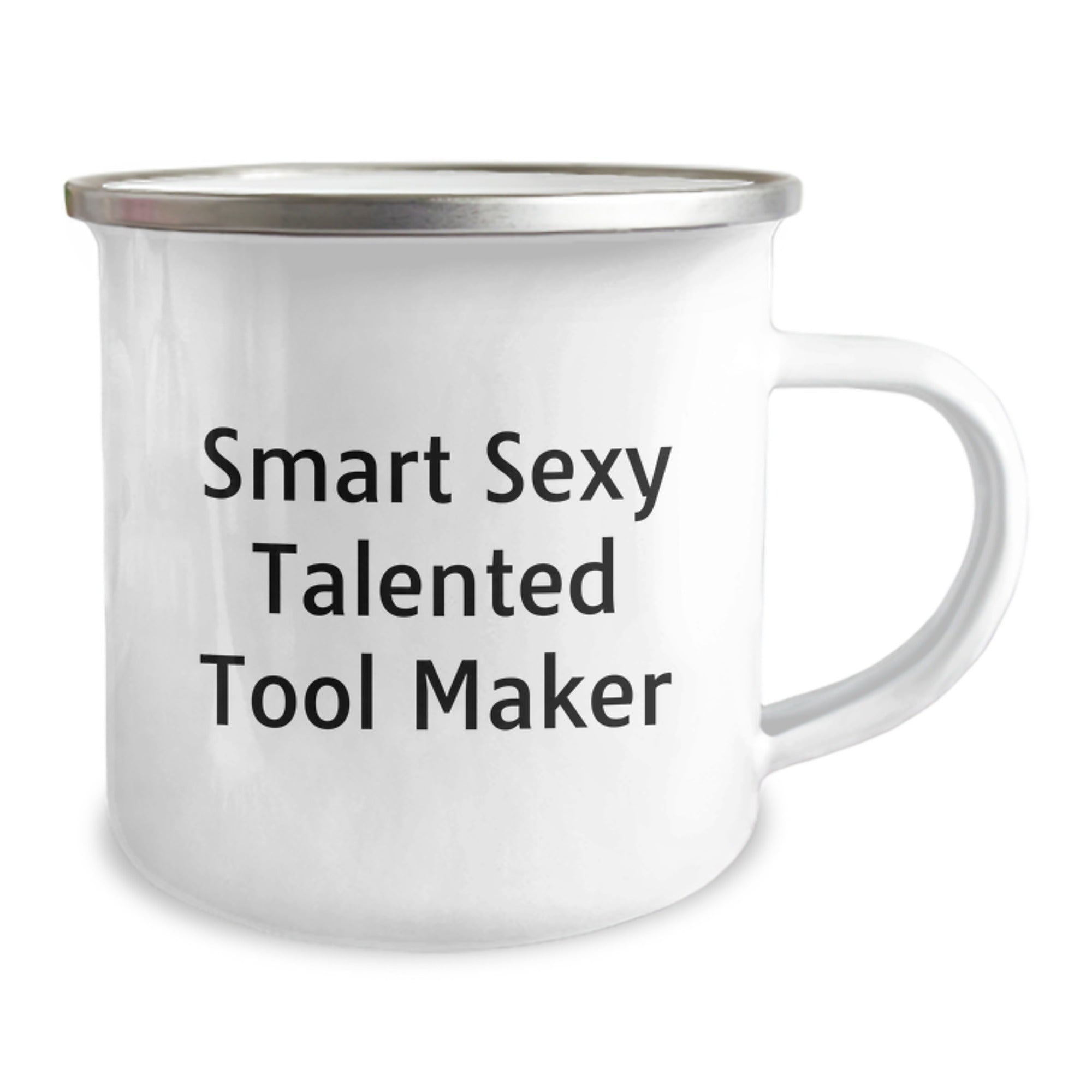 Funny Tool Maker Gifts from Friends for Graduation - 'Smart Sexy Talented' Camping Mug, 12 oz, Stainless Steel with Enamel Finish - Image 2